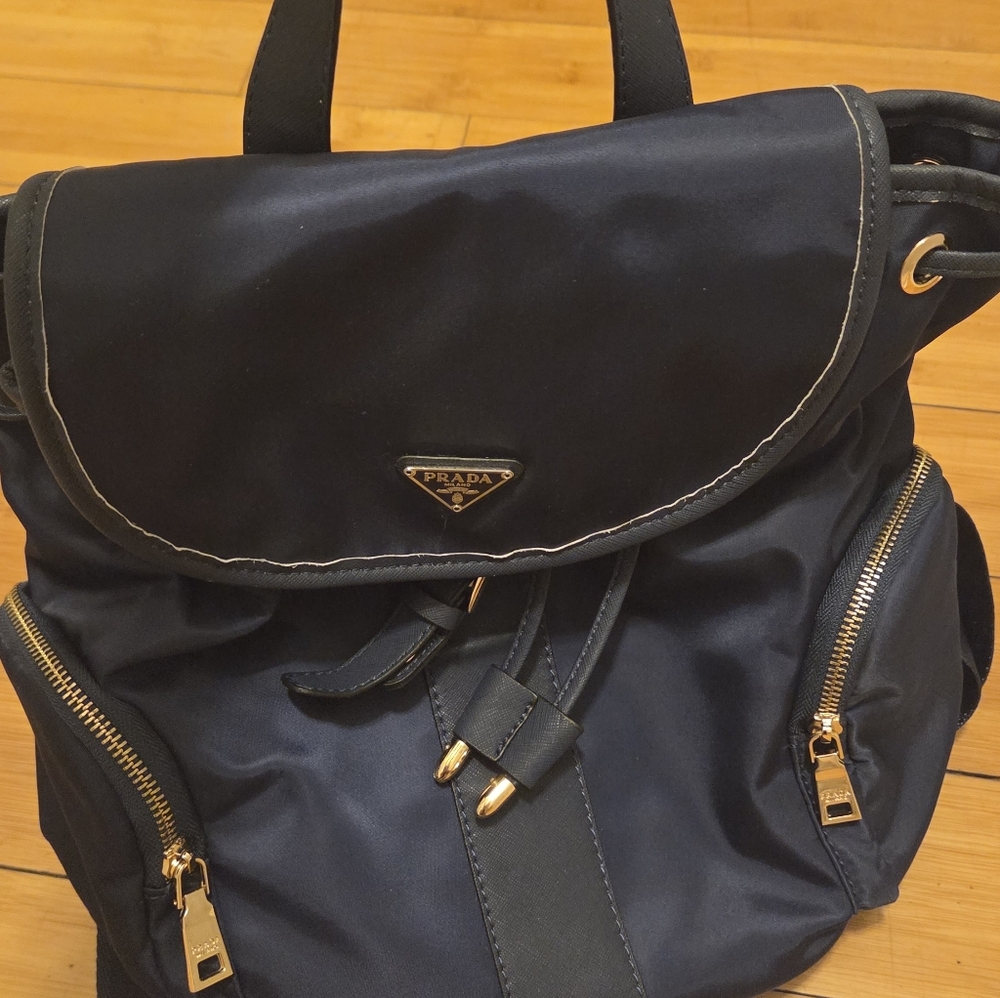 Prada Navy Nylon Blue Men And Women Backpack - Copy - Picture 6 of 16